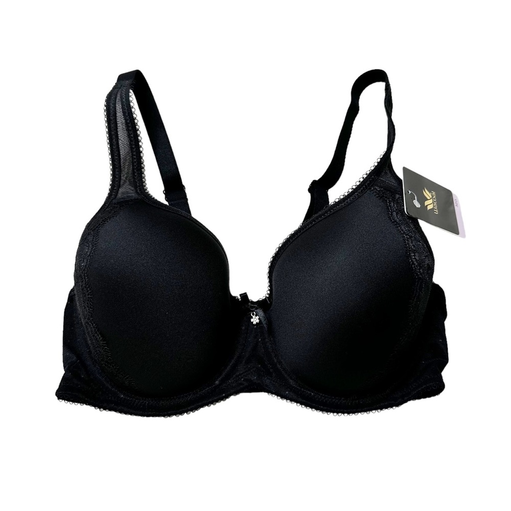 NWT Wacoal Lightly Lined Lace Trim Underwire Bra in Black Women’s Sz 32D